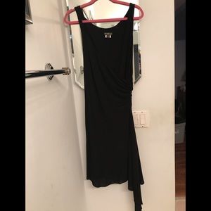 BEBE FAUX WRAP DRESS HIGH LOW SIDES DRESS